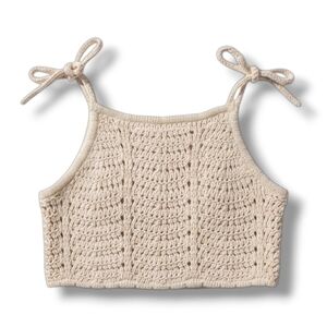 Cotton On women's beige crochet top - size xs